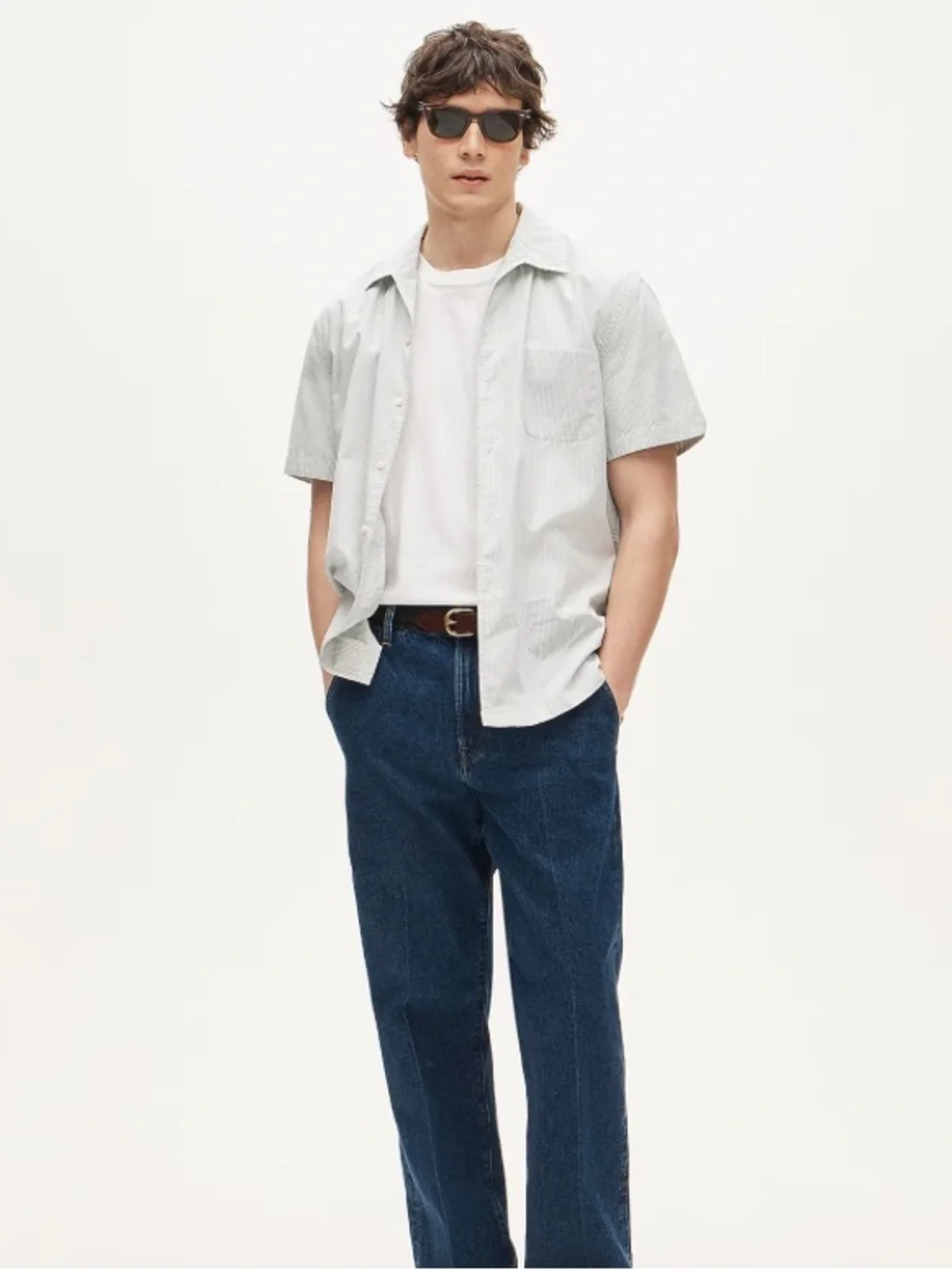 J crew Short-sleeve cotton poplin camp-collar shirt